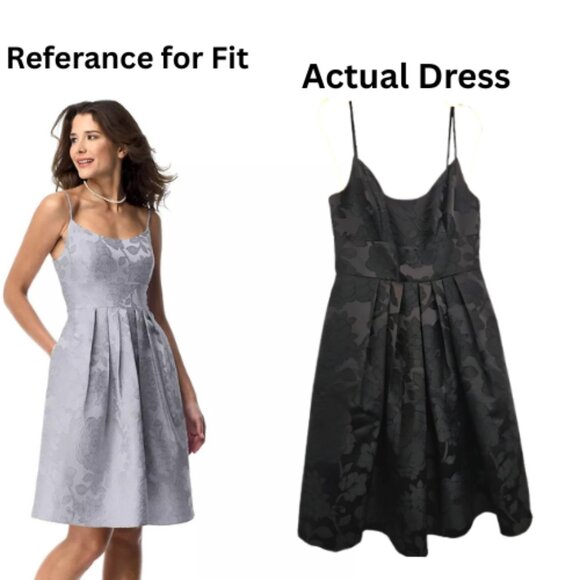 David’s Bridal  Black Short Floral Jacquard Dress – Size 4 - Picture 1 of 4